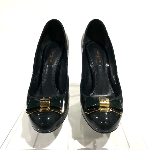 Authentic Louis Vuitton Pin Up Style Round Toe with Bow Pumps Heels Rare - Picture 4 of 17